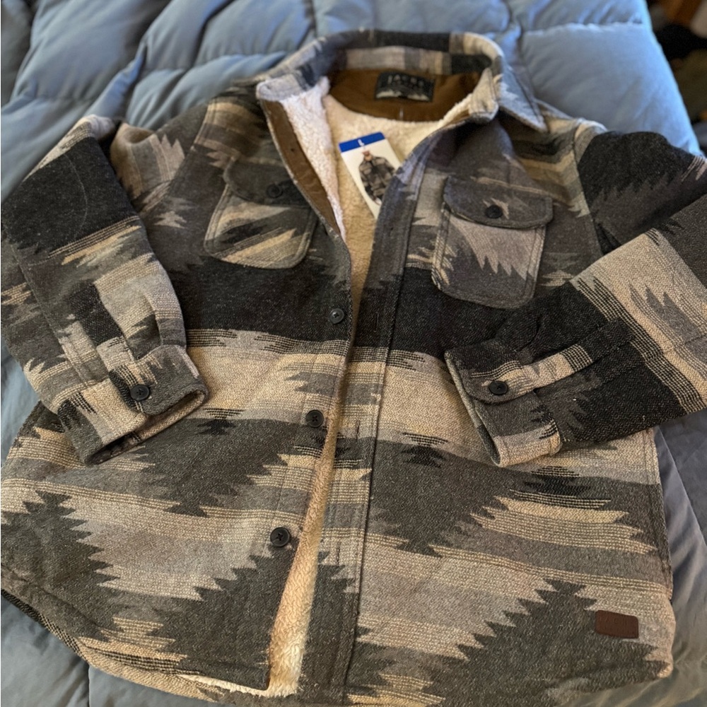 NWT Men’s JACHS NY Heavy Wool & Sherpa Lined Aztec Pattern Jacket